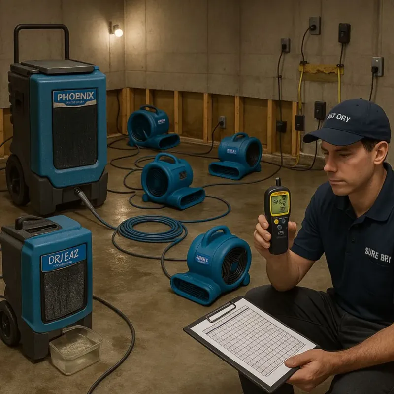 Structural Drying and Dehumidification process in Carter Lake, IA